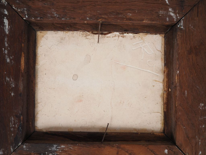 Henri Paul REY. "Jeune femme dénudée" Deux plaques en terre cuite émai