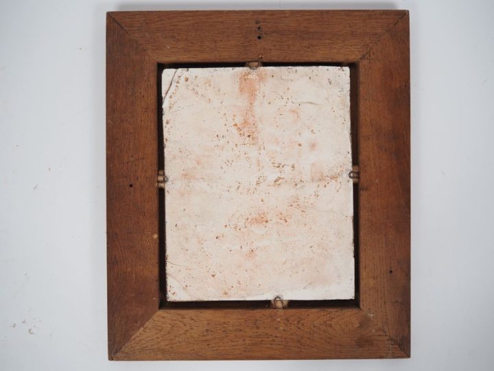 Henri Paul REY. "Personnages près d'un arbre" Plaque en terre cuite ém