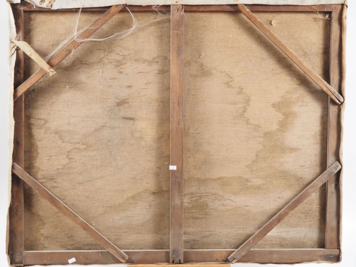 Suzanne REY de JAEGHER. "Port breton à marée basse" Huile sur toile, s