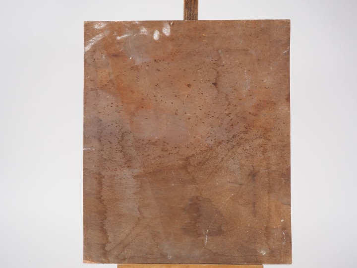 Suzanne REY de JAEGHER.  "Paris sous la neige".  Huile sur panneau, si