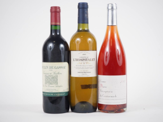 Vente aux enchères 3 BOUTEILLES : 1 MOULIN DE GASSAC "TERRASSES DE GUILHEM" 1998/ 1 CHÂTE