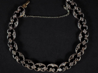 Vente aux enchères Bracelet Napoléon III en argent et diamants taillés en roses Poids : 1