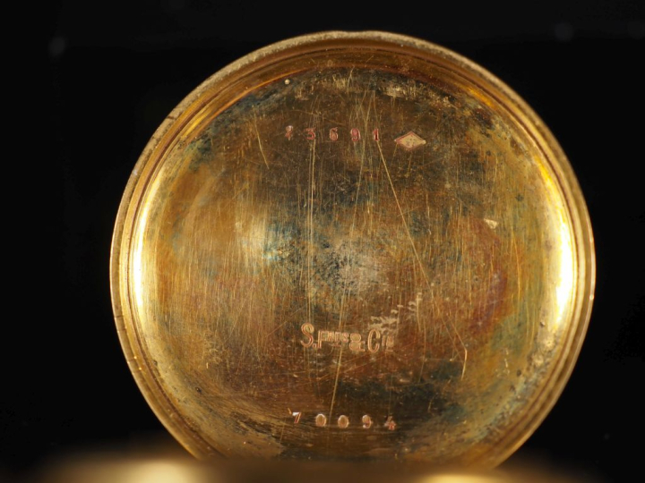 Petite montre de gousset en or.  Poids tel : 36,50 g   