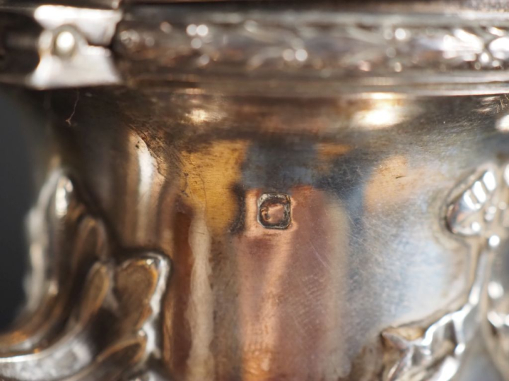 Partie de service à café en argent 925, de style Louis XVI à décor de 