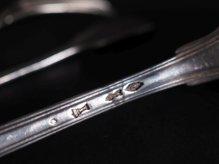 Couvert en argent 925 modèle à filets. Poinçon minerve. M.O : E.B Poid