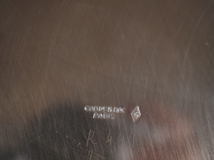 Plat rond en argent chiffré C.S poinçon Minerve  M.O : Cardeilhac Poid