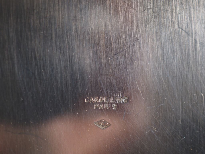 Deux jattes carrées en argent chiffré C.S poinçon Minerve  M.O : Carde