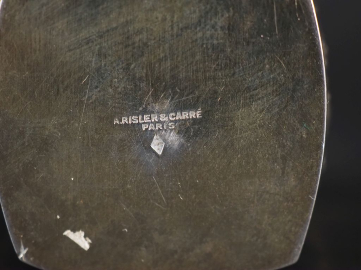 Saleron en argent poinçon Minerve, côtés ajourés, fond plat, verrine  