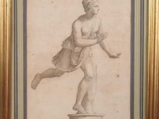 Vente aux enchères D'après Claude MELLAN.  Paire de gravures en noir, "antiques" Signées