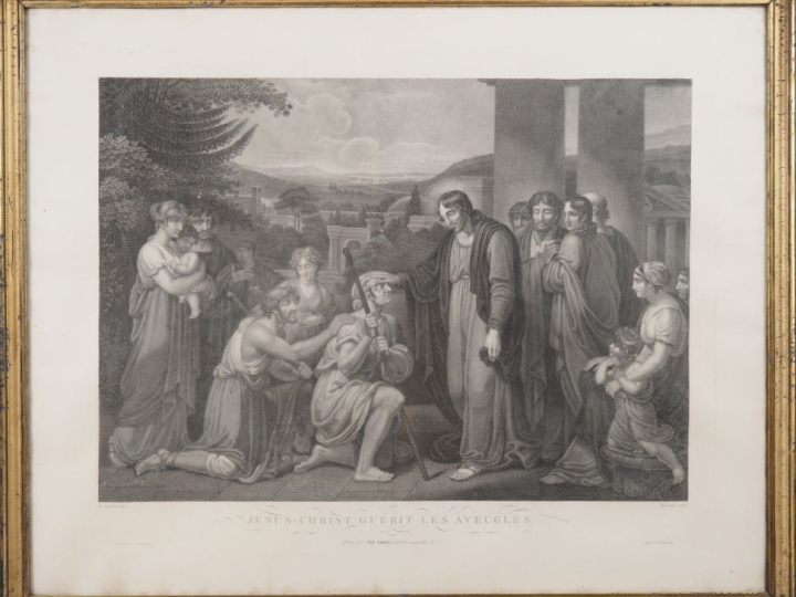 Paire de gravures d'après Singleton, "Scènes bibliques".