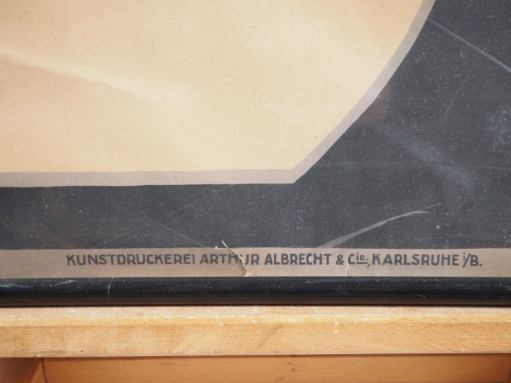 Affiche allemande, "Junker   Ruh" Signée Dim. 97 x 70 cm  (déchirures,