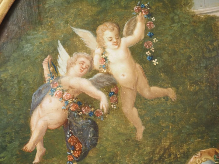 Ecole française, suiveur de Louis de Silvestre "Renaud et Armide" Huil