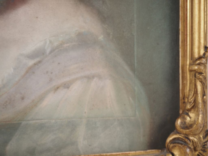 Ecole française fin XVIIIème - début XIXème. "Portrait de jeune fille 