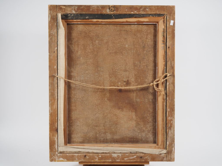 Ecole française début XIXème. "Portrait de jeune fille au châle". Huil