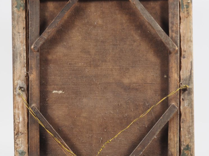 Ecole française début XIXème. "Portrait de femme à la robe noire". Hui