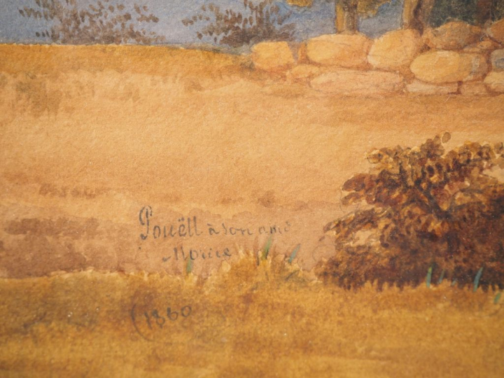 Ecole française XIXème. "Paysages". 2 aquarelles en pendant, l'une sig