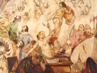 Vente aux enchères M. CAMPS.  "Allégorie" Huile sur toile, signée en bas à gauche et daté