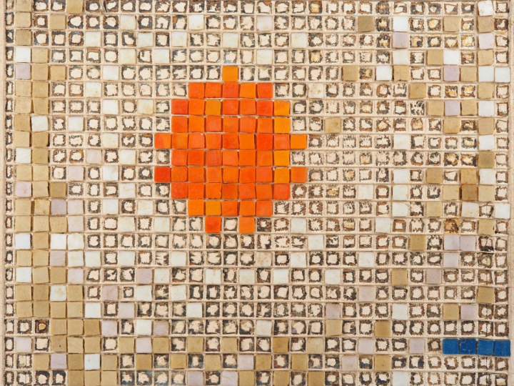 FAUCHE. (attribué à). "Composition" Technique mixte signée au dos  Dim
