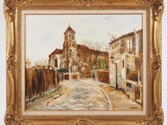 Vente aux enchères Marcel LEPRIN.  "l'abri St Joseph" Huile sur toile, signée en bas à dr