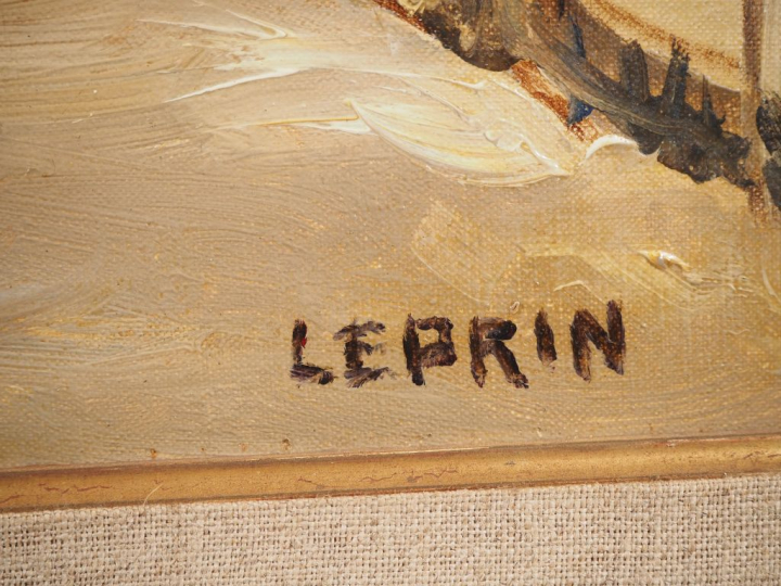 Marcel LEPRIN.  "l'abri St Joseph" Huile sur toile, signée en bas à dr