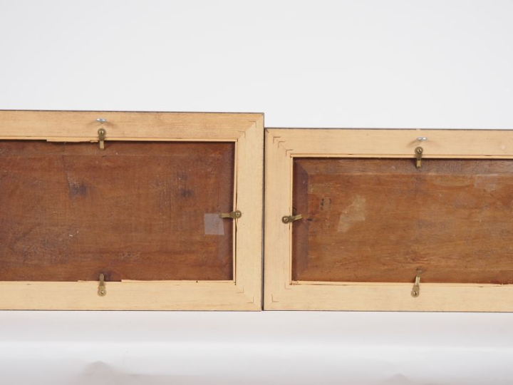 Arrés Jules LAPOQUE. 2 tableautins en pendant.  "Paysages italiens ani