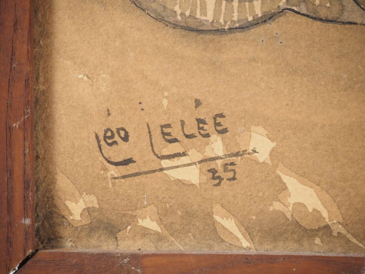 LEO LELEE. "Danse arlésienne". Aquarelle, signée en bas à gauche et da