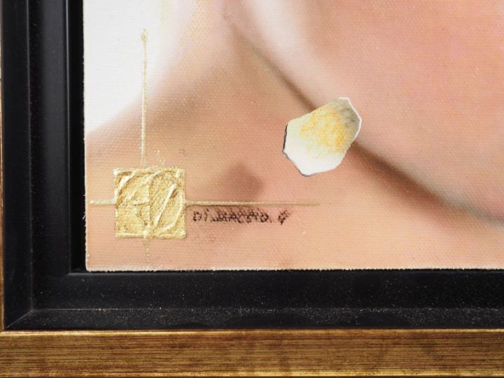 Gérard DI MACCIO.  "Portrait d'enfant blond" Huile sur toile, marouflé