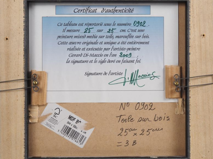 Gérard DI MACCIO.  "Portrait d'enfant blond" Huile sur toile, marouflé