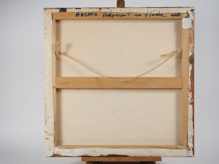 Emmanuel MICHEL.  "le chasseur" Technique mixte, signée en bas à droit