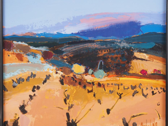 Vente aux enchères Michel NO. "Paysages des Pyrénées orientales". Huile sur toile, signée