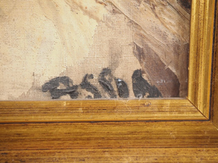 Marc PESSIN.  "portrait d'homme" Huile sur carton, signée en bas à dro