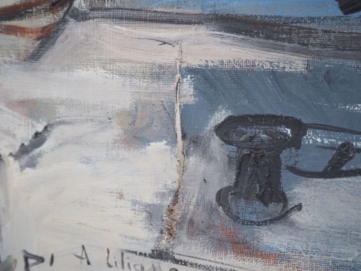 Rémy PEYRANNE. "Le port de Sète". Huile sur toile signée, dédicacée et