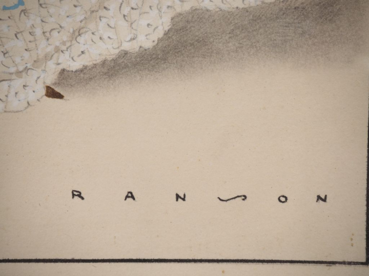 RANSON.  "Elégant" Paire de pochoirs  Signés