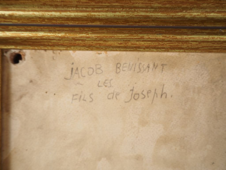 Pöl ROUX.  "Jacob bénissant les fils de Joseph". Huile sur panneau, si