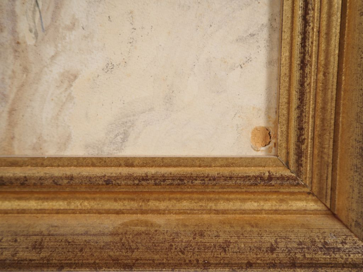 Pöl ROUX.  "Tobie". Huile sur panneau, titrée au haut à droite. Dim. 1