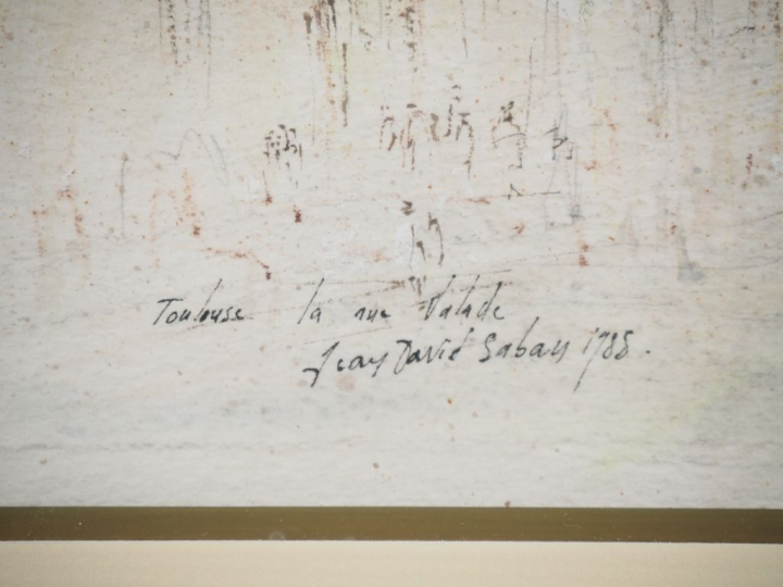 Jean David SABAN.  "Le platane, Toulouse  rue Valade" Dessin signé en 