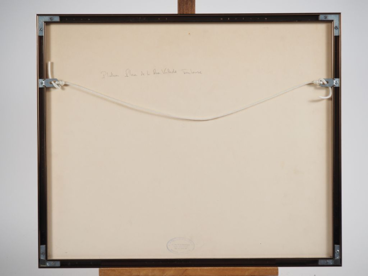 Jean David SABAN.  "Le platane, Toulouse  rue Valade" Dessin signé en 