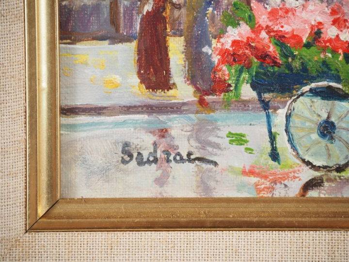 Serge SEDRAC. "Vue du Sacré Cœur depuis la rue Lafitte" Huile sur toil