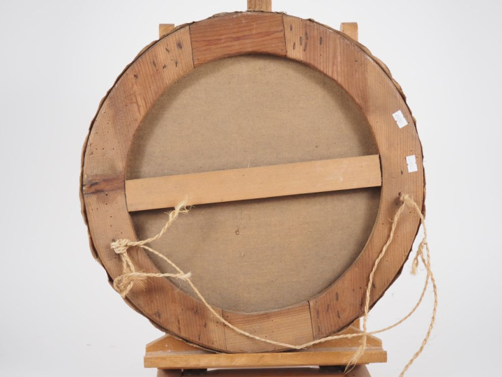 Jean TORTHE. "Portrait de fillette en tondo"  Huile sur toile, signée 