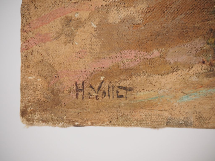 Henry VOLLET. "Côte rocheuse". Huile sur toile, signée en bas à gauche