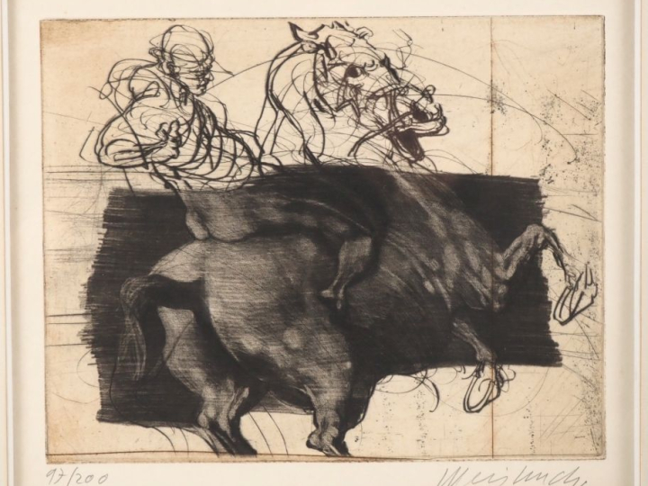 Claude WEISBUCH. Gravure en noir, signée en bas à droite et numérotée 