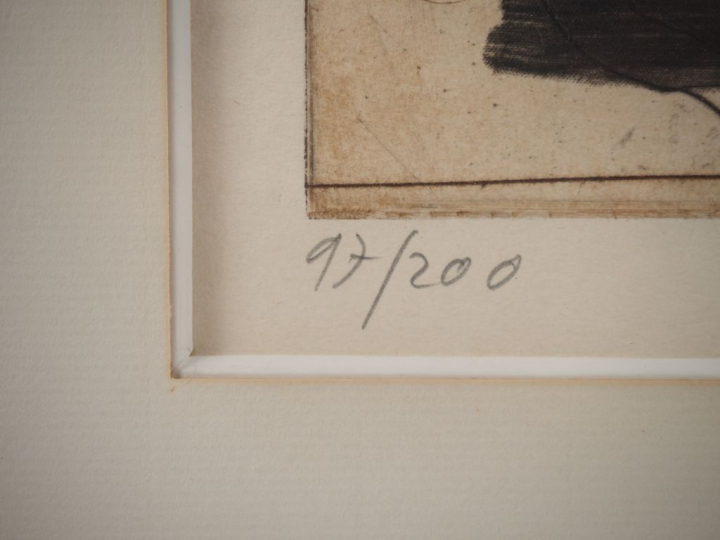 Claude WEISBUCH. Gravure en noir, signée en bas à droite et numérotée 