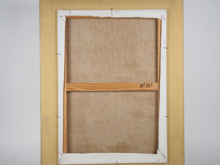 Ecole française XXème. "Le port de Saint Tropez". Huile sur toile sign