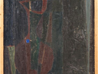 Vente aux enchères Ecole française contemporaine. "nature morte au pichet" Huile sur isor