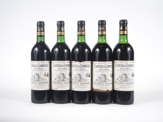 Vente aux enchères 5 BOUTEILLES CHÂTEAU DE LAMARQUE HAUT MÉDOC - 1983 - CBO - 1 BON NIVEA