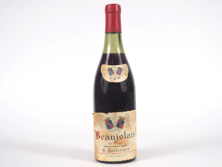 1 BOUTEILLE BEAUJOLAIS "LA RIBOTE" V.S.R ZOLLINGER - NM - 3,9 CM 