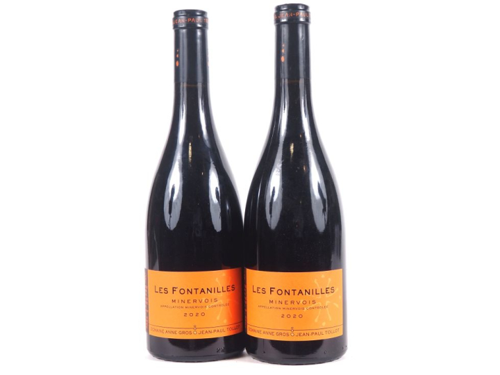 2 BOUTEILLES MINERVOIS "LES FONTANILLES" DOMAINE ANNE GROS ET JEAN PAU