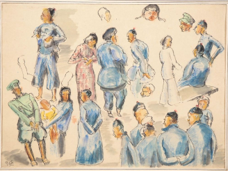 Vente aux enchères Louis Robert BATE (1898-1948, grand prix de l'Indochine en 1938). "Jeu