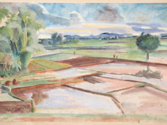 Vente aux enchères Louis Robert BATE (1898-1948, grand prix de l'Indochine en 1938). "Riz