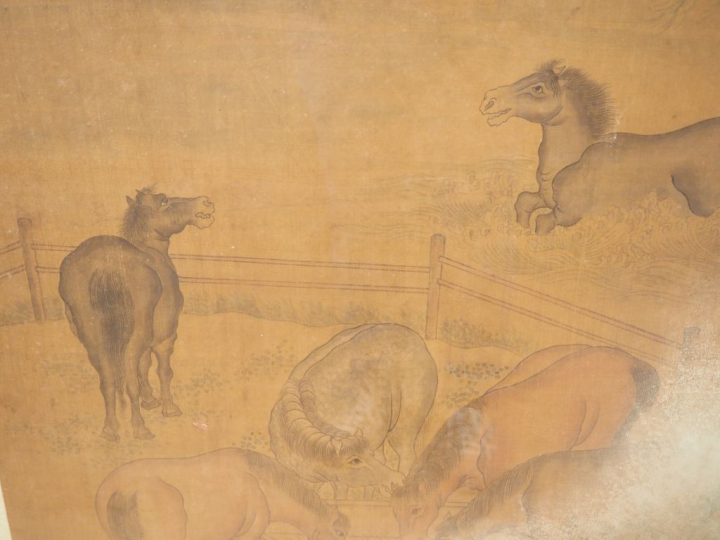 Chine, fin de la période Qing Peinture à l’encre et couleurs sur soie,
